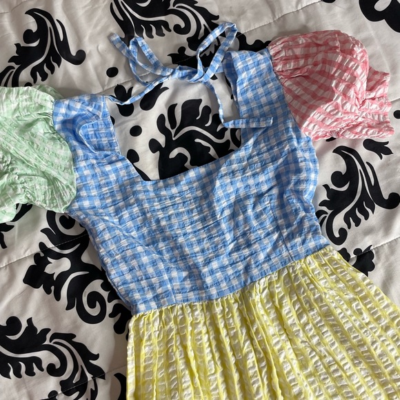 MOLBY the label Pastel gingham handmade dress - Picture 2 of 4